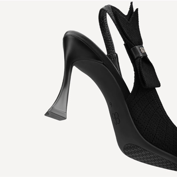 New Cosy Island EverLush Black Bowknot Pointed Toe Heeled Slingback Size 10 - Picture 4 of 12